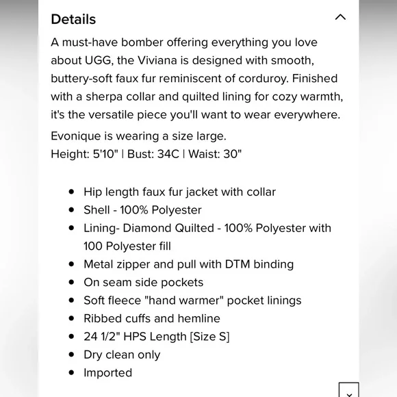 NWT UGG Viviana Bomber Jacket Cord. - Picture 14 of 15